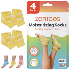 ZenToes moisturizing socks with gel for overnight heel treatment, smoothing dry skin.