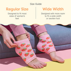 ZenToes regular size socks pink strawberries design for daily foot care.