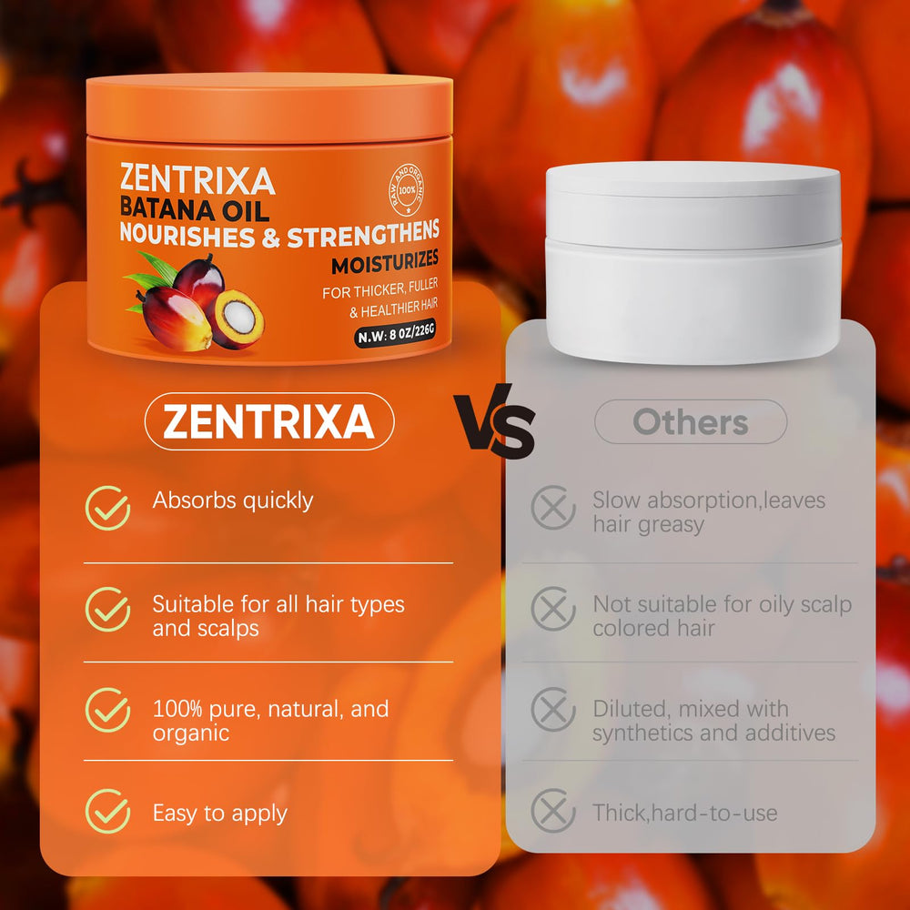 ZENTRIXA Batana oil after-use hair – looks softer and fuller.