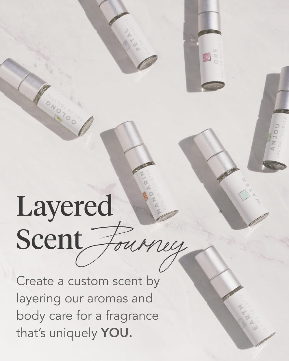 Person applying ZENTS fragrance to the wrist for layering.