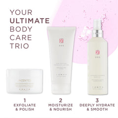 After-shower use of ZENTS Luminous Cashmere Body Oil absorbs quickly