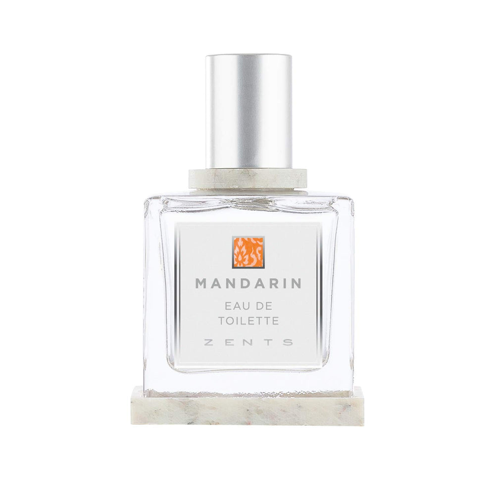 Zents Mandarin bottle showcases unisex citrus-spice elegance.