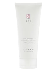 Zents Ore lotion bottle with pump for daily hydration and soft skin.
