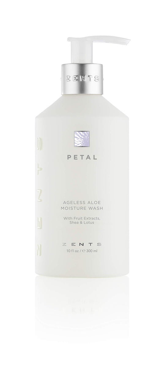 Zents Petal hand and body wash bottle pour shows easy daily cleansing and hydration.