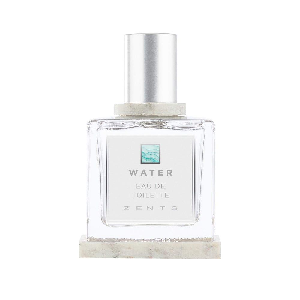 Zents Water bottle close-up showing refined scent and craftsmanship.