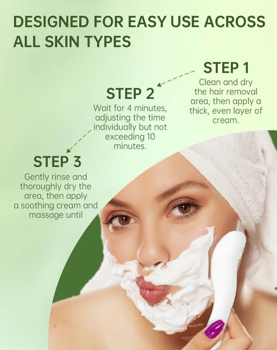 Rinsing off cream to reveal smooth Zeponyx-treated skin