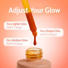 Zeria Tanning Drops measurement-glass showing easy daily dosing.