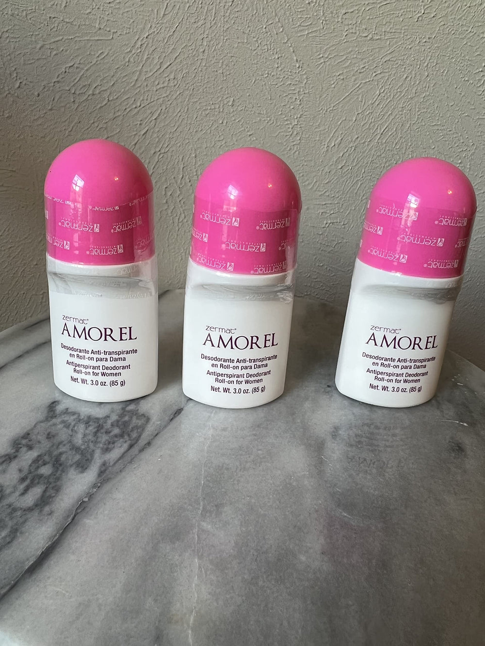 Zermat Amorel vanilla roll-on deodorant bottle for daily freshness.