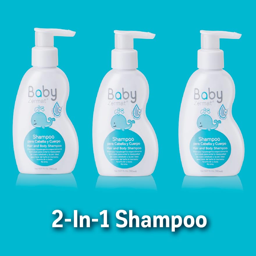 Zermat baby care routine visual with shampoo for skin and hair