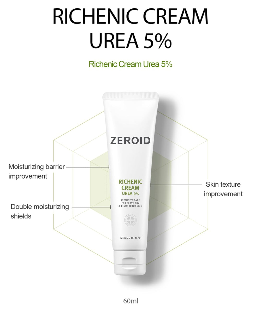 ZEROID Richenic Cream texture swatch reveals creamy, non-greasy finish.