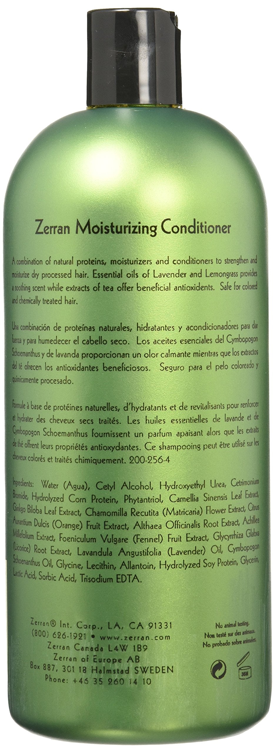 Zerran Moisturizing Conditioner 32oz pour showing easy application and even distribution.