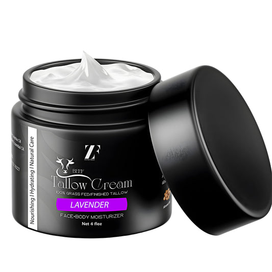 ZESTIQ FOODS ZF Lavender beef tallow jar ready for calm hydration.