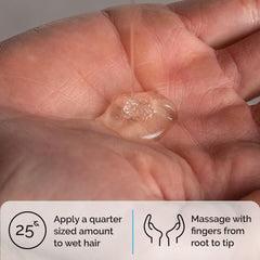 ZEUS shampoo bottle in shower with USA-made label for trusted quality.