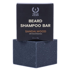 ZEUS Beard Wash Bar bottle pour highlights hydrating formula for daily beard care.