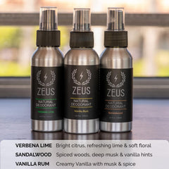 ZEUS sandalwood fragrance detail close-up, long-lasting scent for daily wear.