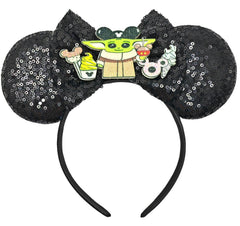 ZHENNAN glitter Mandalorian bows headband for cosplay and party wear