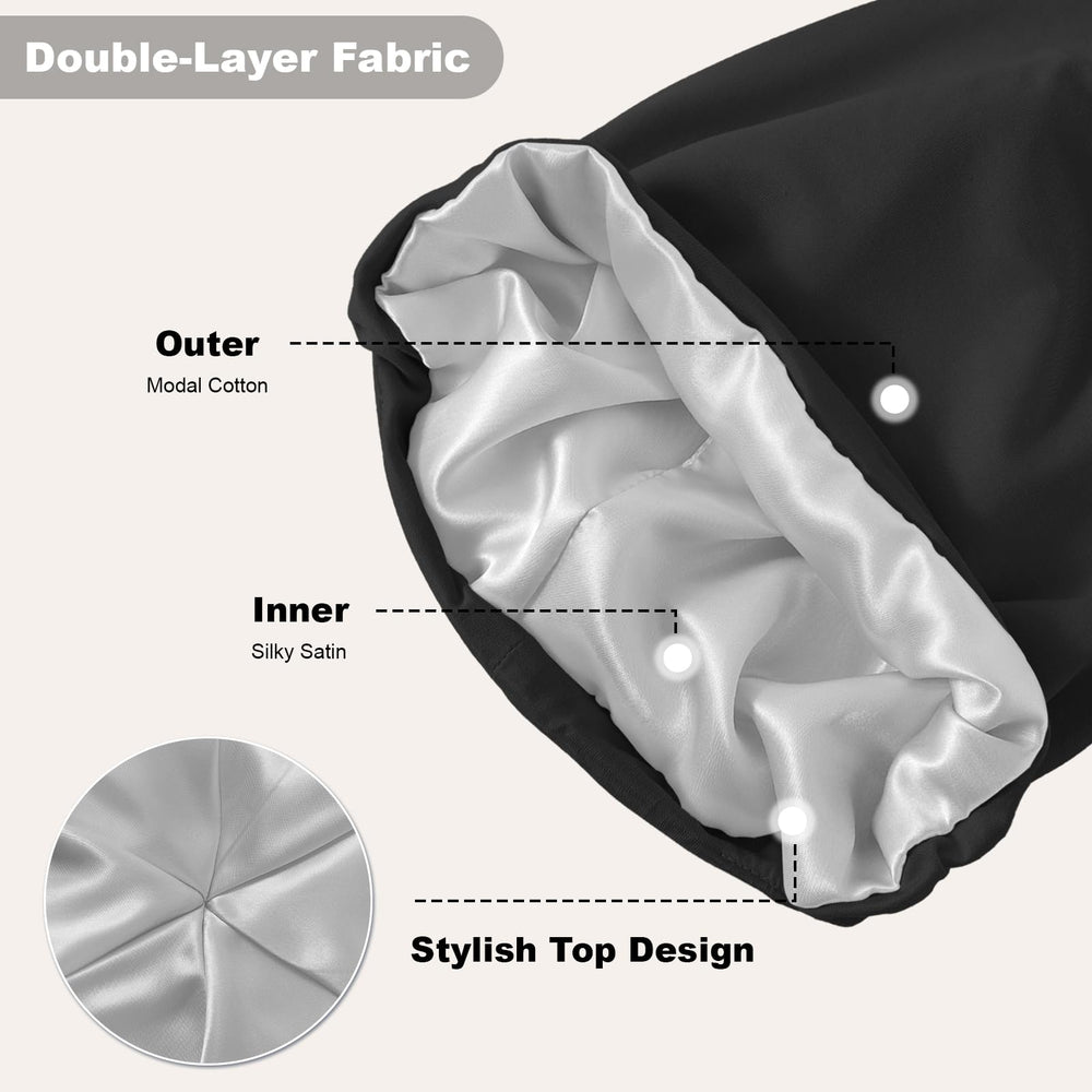 ZHENSILK all-hair-types bonnet supports curly, braided, and straight styles for daily wear.