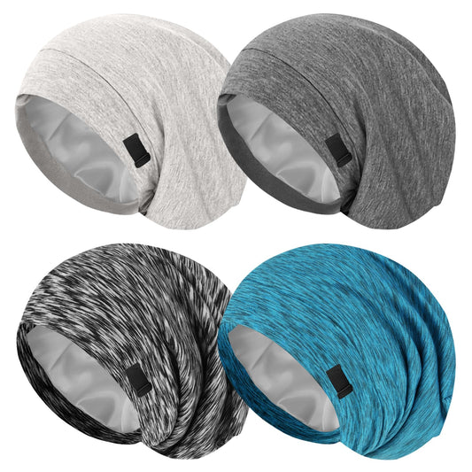 ZHENSILK sleep cap four-pack on display protecting curls overnight