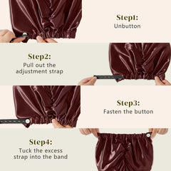 Worn during yoga or light activity, ZIMASILK bonnet protects hair