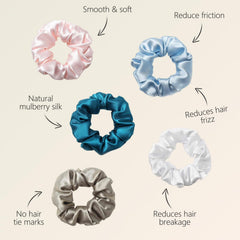 ZIMASILK silk hair scrunchies white cushion hair and reduce frizz
