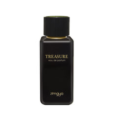 Zimaya Treasure Pour Homme packaging box, premium presentation and amber-musk warmth.