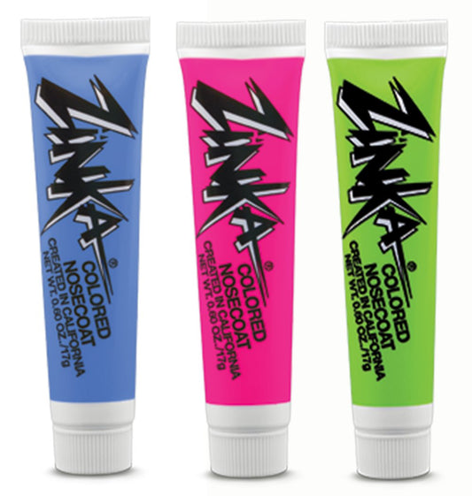 Zinka Nosecoat blue tube showing color coverage for sun protection