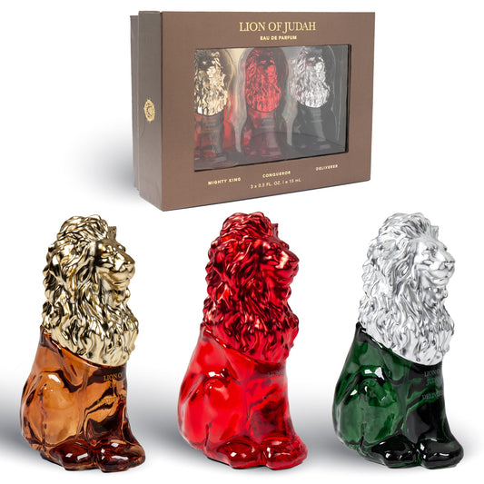 Zion’s Lion of Judah travel set box, elegant gift-ready packaging.