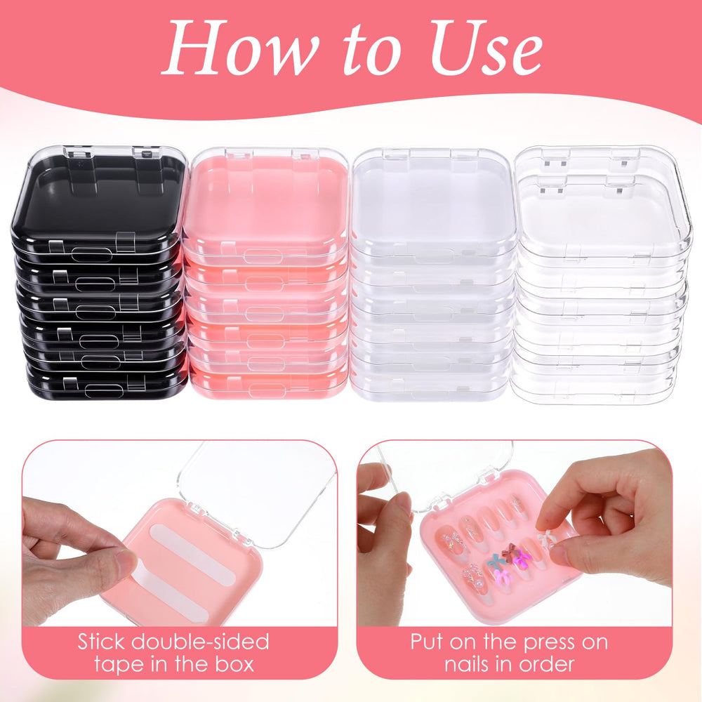 Zisiueel nail display boxes in four colors for versatile nail art showcases.