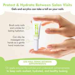 Zizia Botanicals Citrus Nail Tonic being applied to nails for a smooth finish.