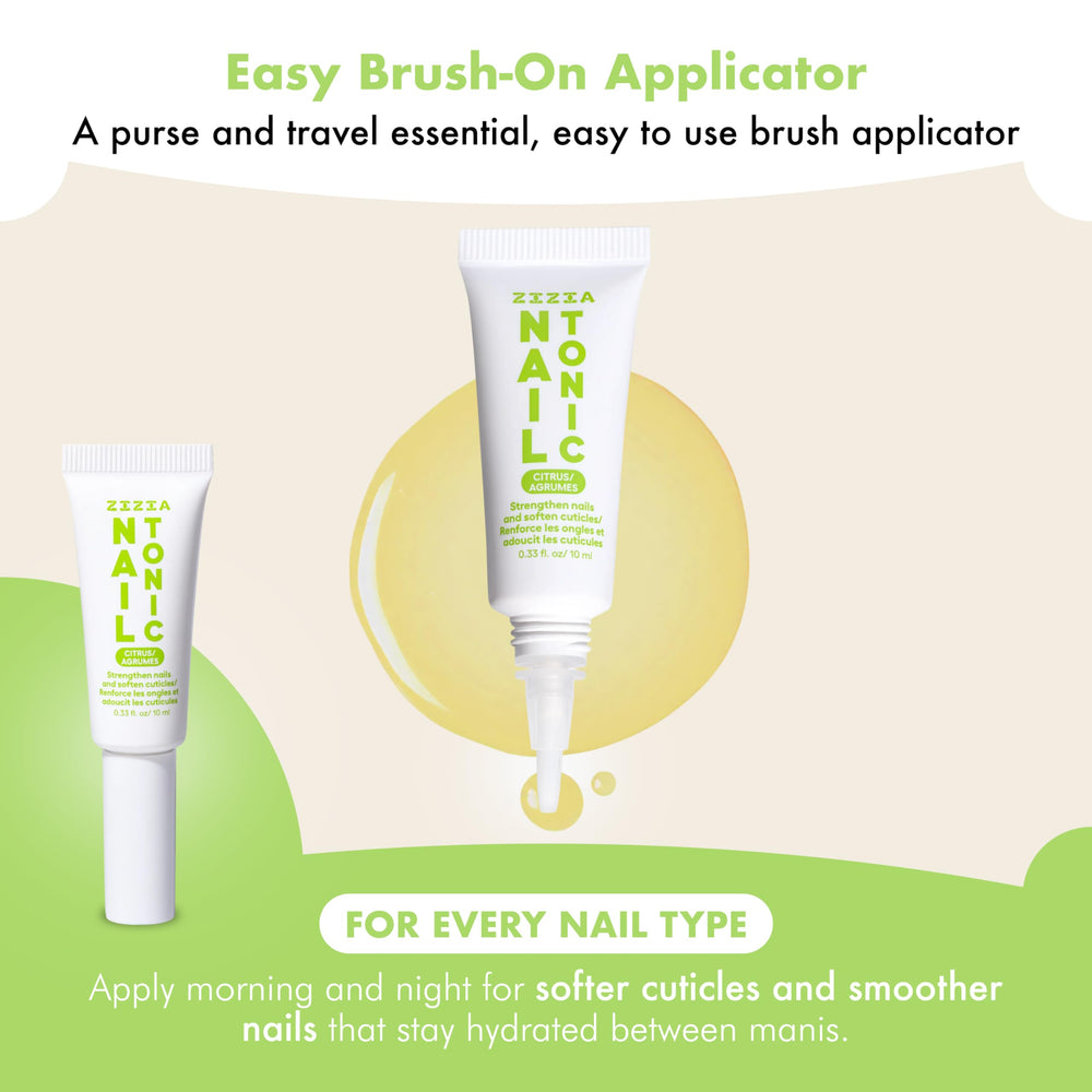 Zizia Botanicals Citrus Nail Tonic on cuticles showing softened skin.