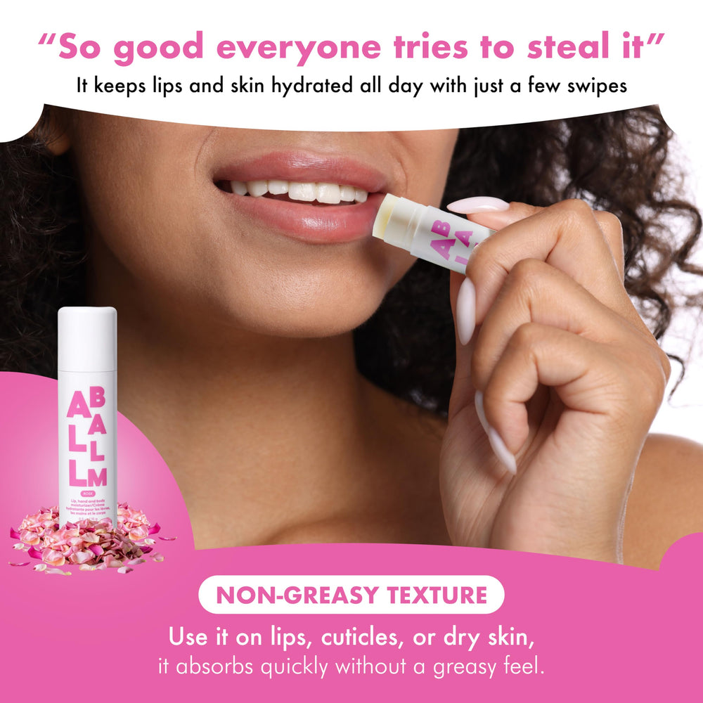 Zizia Botanicals Rose Multi All Balm Stick ingredients highlight plant-based nourishment.