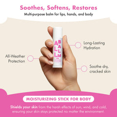 Zizia Botanicals Rose Multi All Balm Stick rose scent evokes calming vibes.