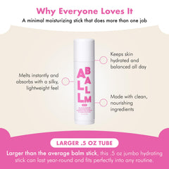 Zizia Botanicals Rose Multi All Balm Stick close-up reveals smooth, creamy texture.