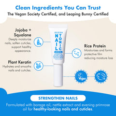 Travel-size Zizia Botanicals Unscented Nail Tonic ready for on-the-go care.