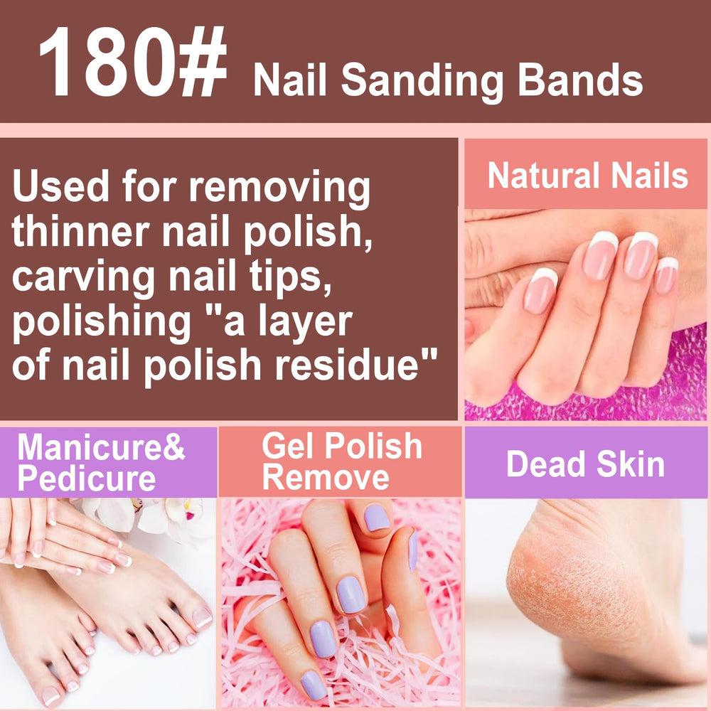 ZJchao nail sanding bands close-up highlighting gritty texture for prep