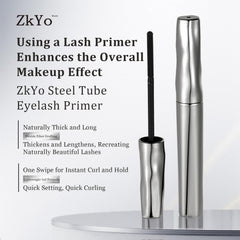 ZkYo Beauty eyelash primer cap closeup showing sleek, travel-friendly design.