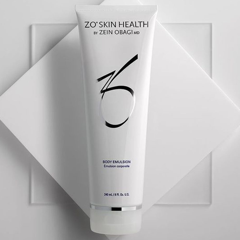 ZO SKIN HEALTH Body Emulsion application swirl illustrating quick absorption