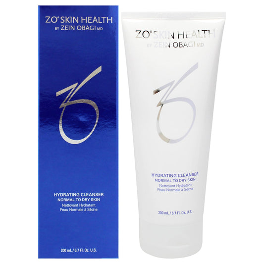 ZO Skin Health Hydrating Cleanser bottle for normal to dry skin removes impurities while hydrating.