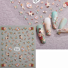 Zoance embossed angel nail stickers babies baroque motifs for sophisticated decor
