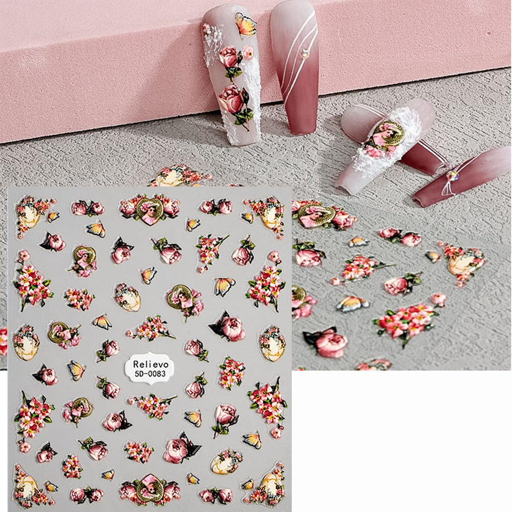 Zoance embossed angel nail stickers butterfly design for fast, stylish looks