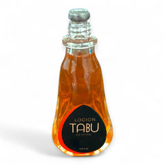 Cap and rim of Tabu Dana lotion ready for daily application.
