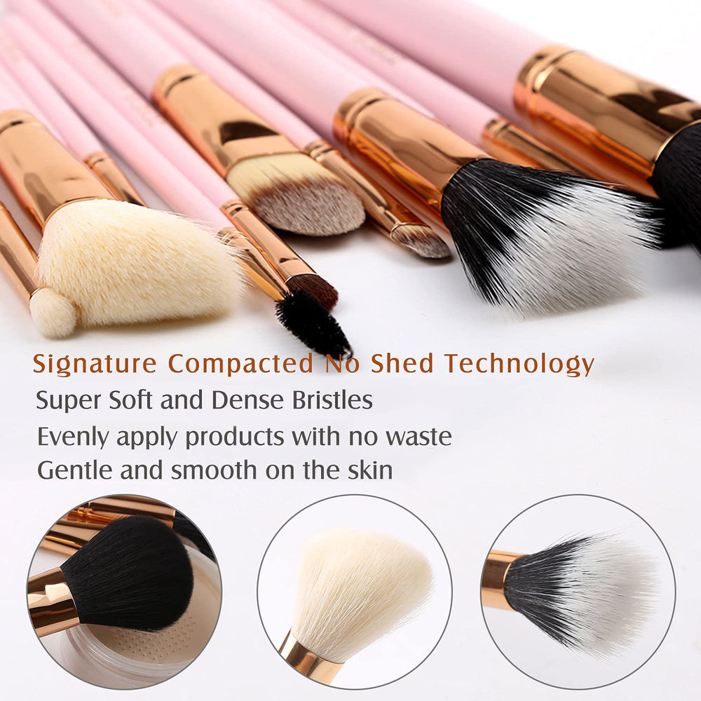 Z'OREYA labeled brushes make selecting foundation to eye makeup quick.