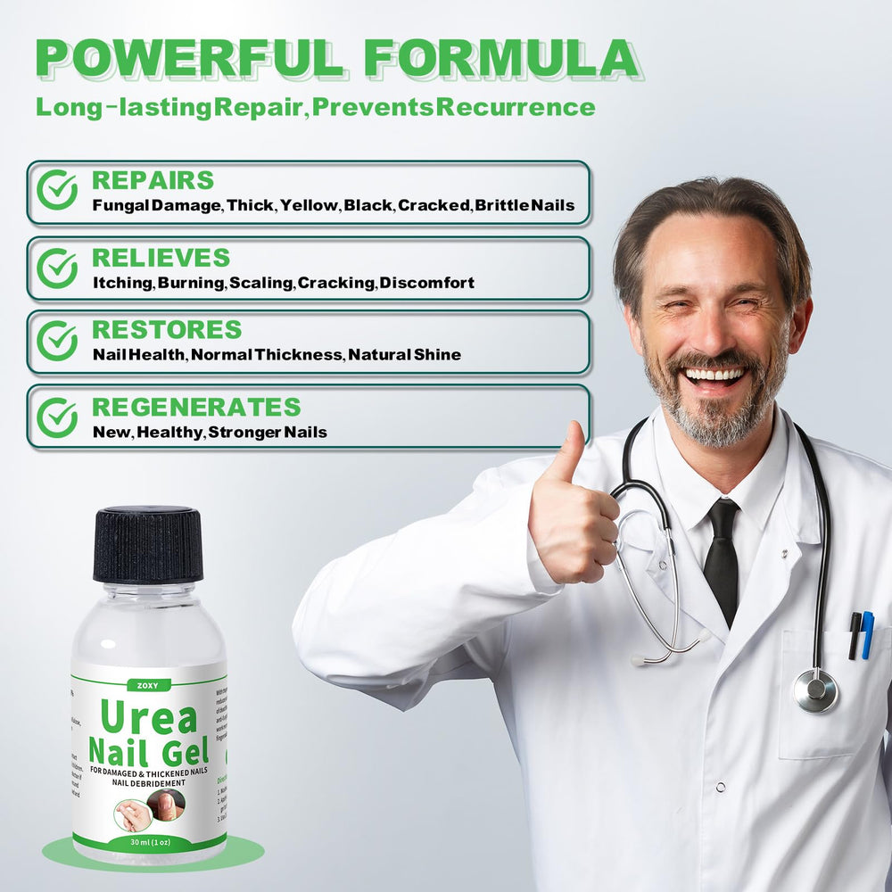 ZOXY Urea Nail Gel softens thick nails for easier maintenance.