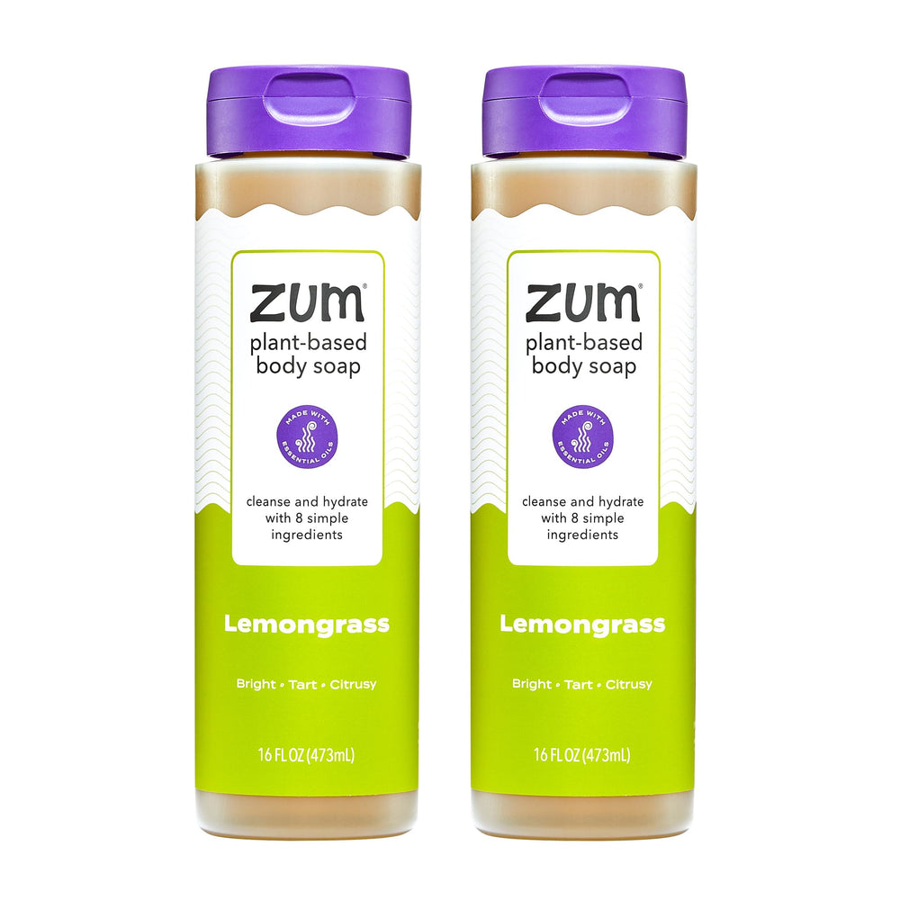 Zum Body Soap Lemongrass bottle pour shows a refreshing citrus aroma for daily cleansing