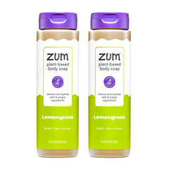 Zum Body Soap Lemongrass bottle pour shows a refreshing citrus aroma for daily cleansing