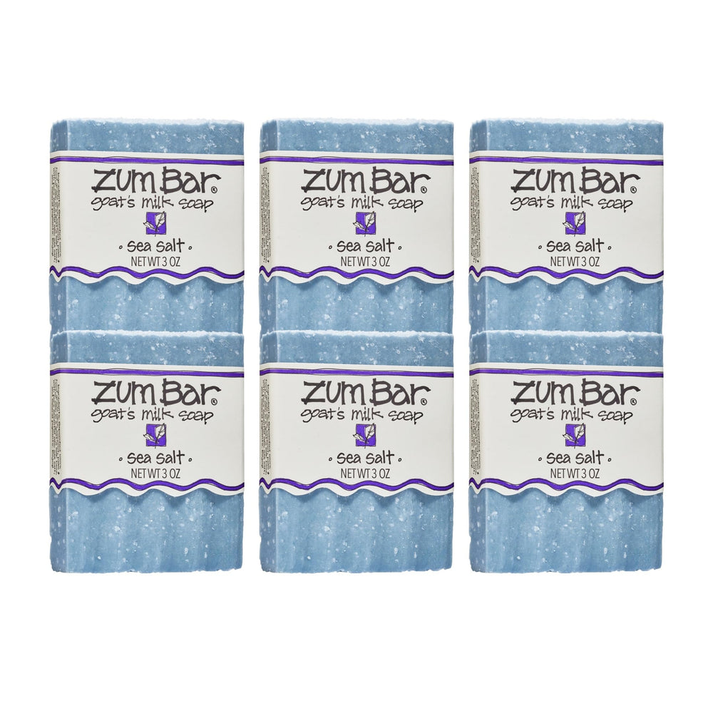 Zum Sea Salt Goat Milk Soap Bar front view with natural ingredients visible