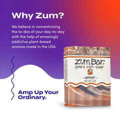 Zum Indigo Wild Goat Milk Soap Amber bar with lavender, vetiver and patchouli notes