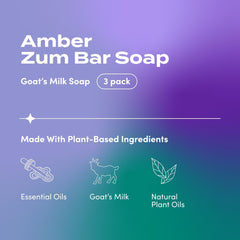 Ingredients closeup for Zum Goat's Milk Soap showing natural oils and goat milk.