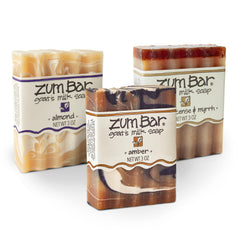 Zum Indigo Wild Goat Milk Soap Bar ingredients display natural oils and goat milk nourishment.