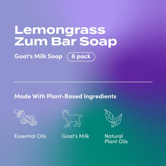 Zum Indigo Wild Goat Milk Soap Bar Lemongrass bars stacked for family use